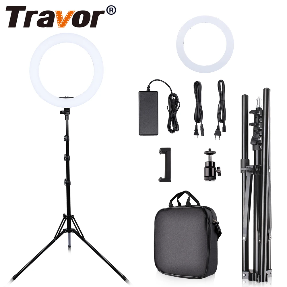 Travor RL-18A Rohs Certification Fill Lamp 18 Inch Led Selfie Ring Light Kit with Tripod Stand and Phone Holder for Video