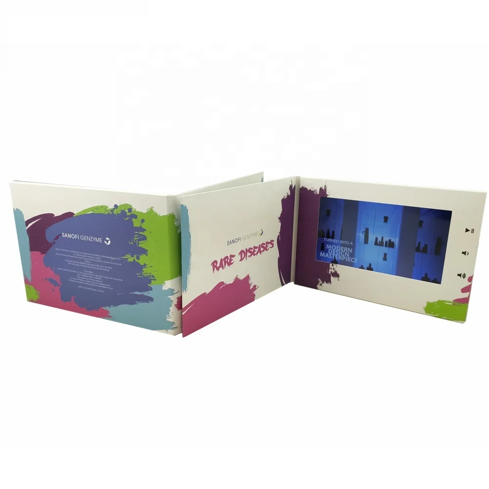 2021 Lcd Screen TFT Video Greeting Card/Advertisement Lcd Autodyne Video Brochure/Business LCD Card