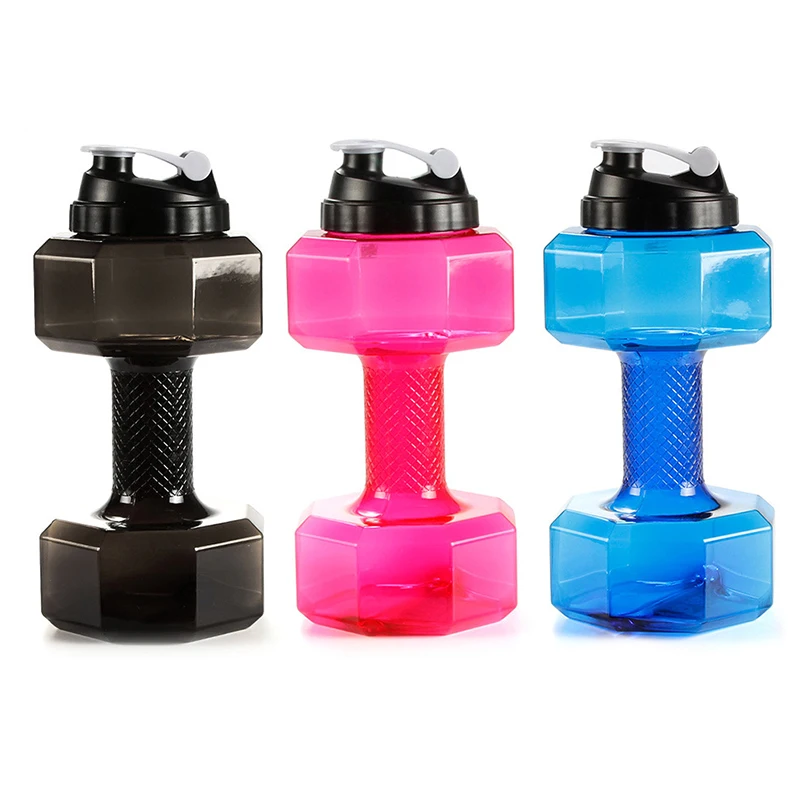 BPA Free Plastic Gym Sport Bottle Dumbbell Water Fitness