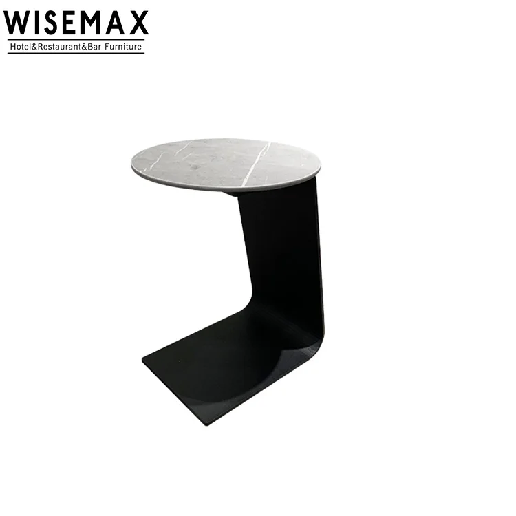 WISAMAX FURNITURE Modern living room bedroom furniture home round sofa side table bed side coffee table marble tea table set