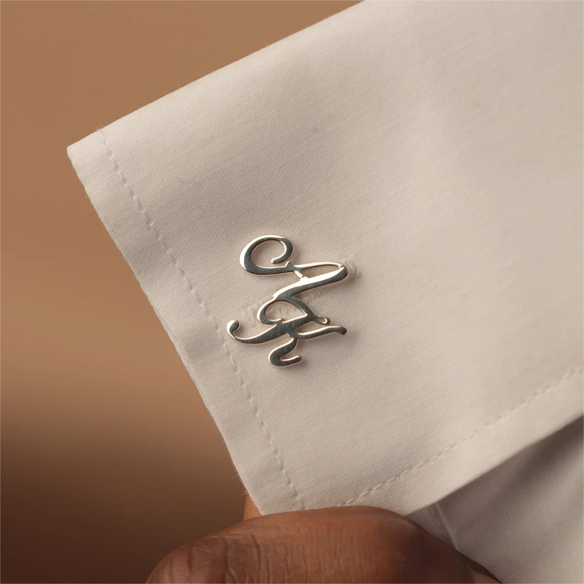 Lateefah OEM Luxury Custom Letter Men initial wedding Cufflinks Stainless Steel name groomsmen cufflinks for men