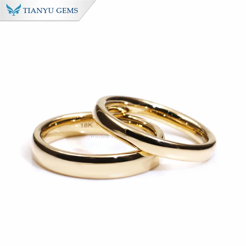 Tianyu Gems private custom 10k 14k 18k Platinum gold classic design couple rings for wedding