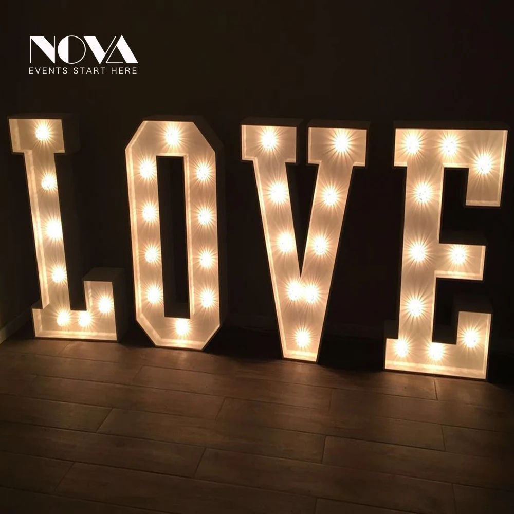 High quality luminous led raised words led letter for wedding