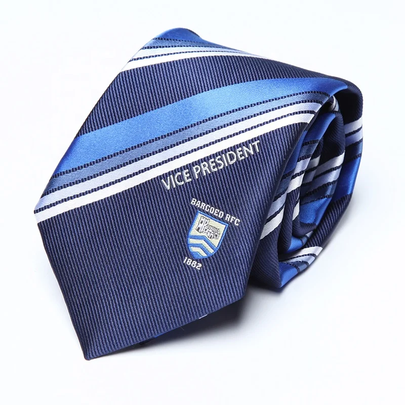 school tie manufactures cheap price recycled polyester navy stripe children school uniform neck ties  men custom logo