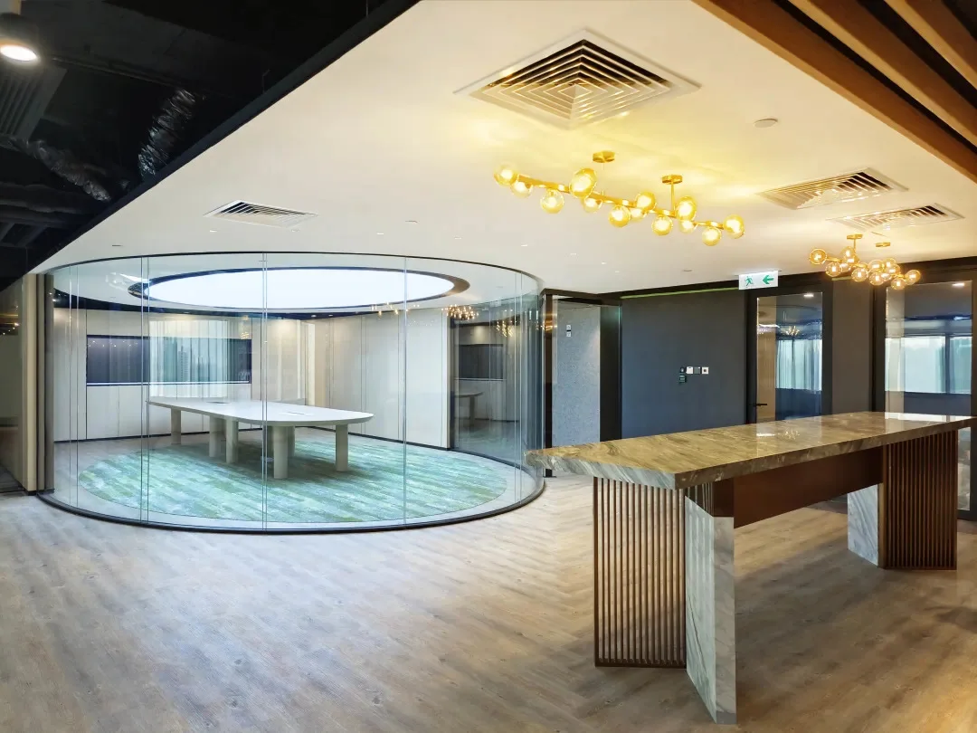 2025 new hot modular soundproof frameless demountable aluminum tempered single or double glazing clear office glass partition