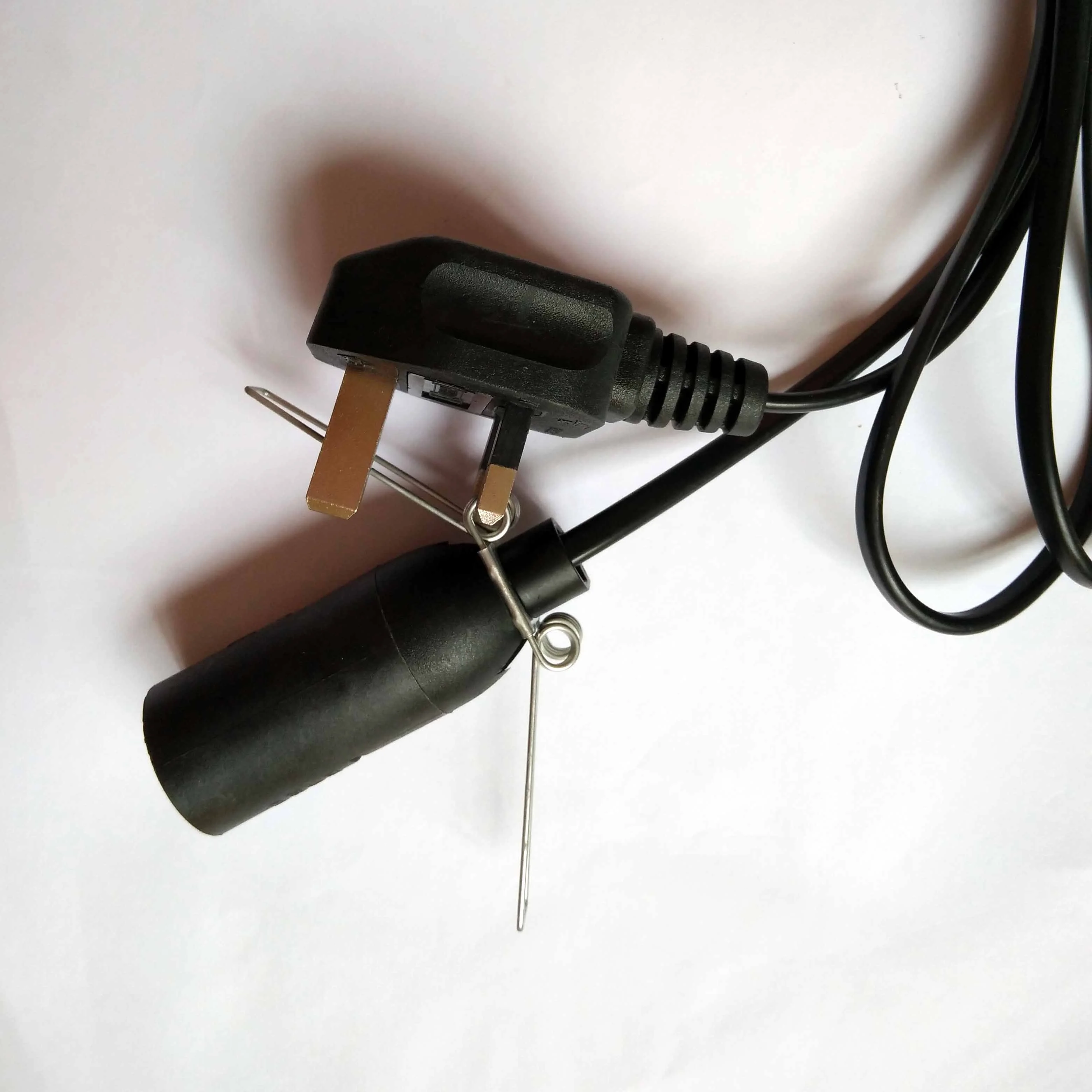 
3 Pin BS Electric Power Copper Cable / UK Salt Lamp Cord With Swith And E14 Lamp Holder 