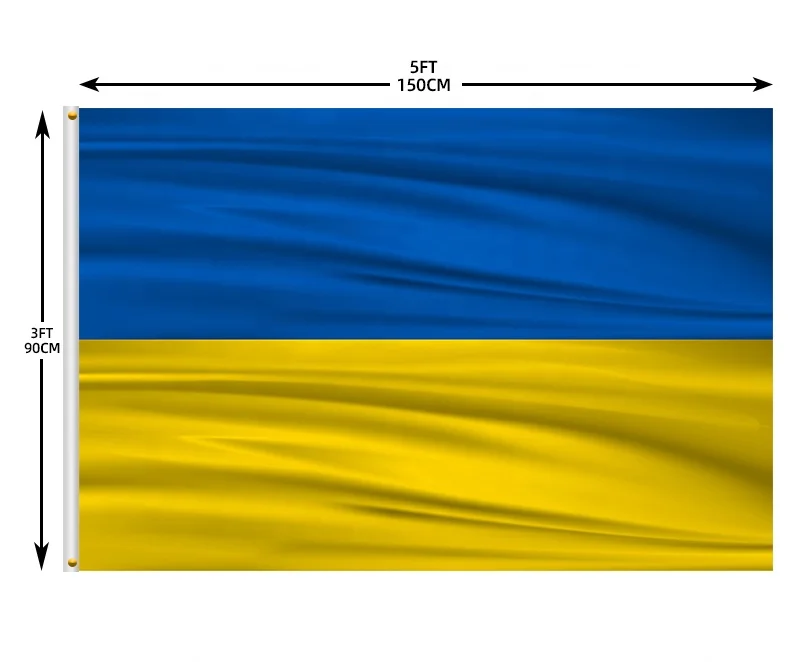 Ready To Ship 3*5 Ukraine National Flag Wholesale Cheapest Ukraine Banner High Quality 100% Polyester Ukraine Flags country