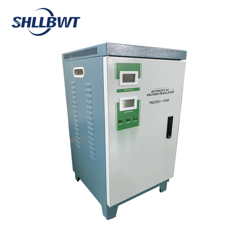 AC current automatic electric voltage stabilizer SVC TND series servo stabilizer 15kva price