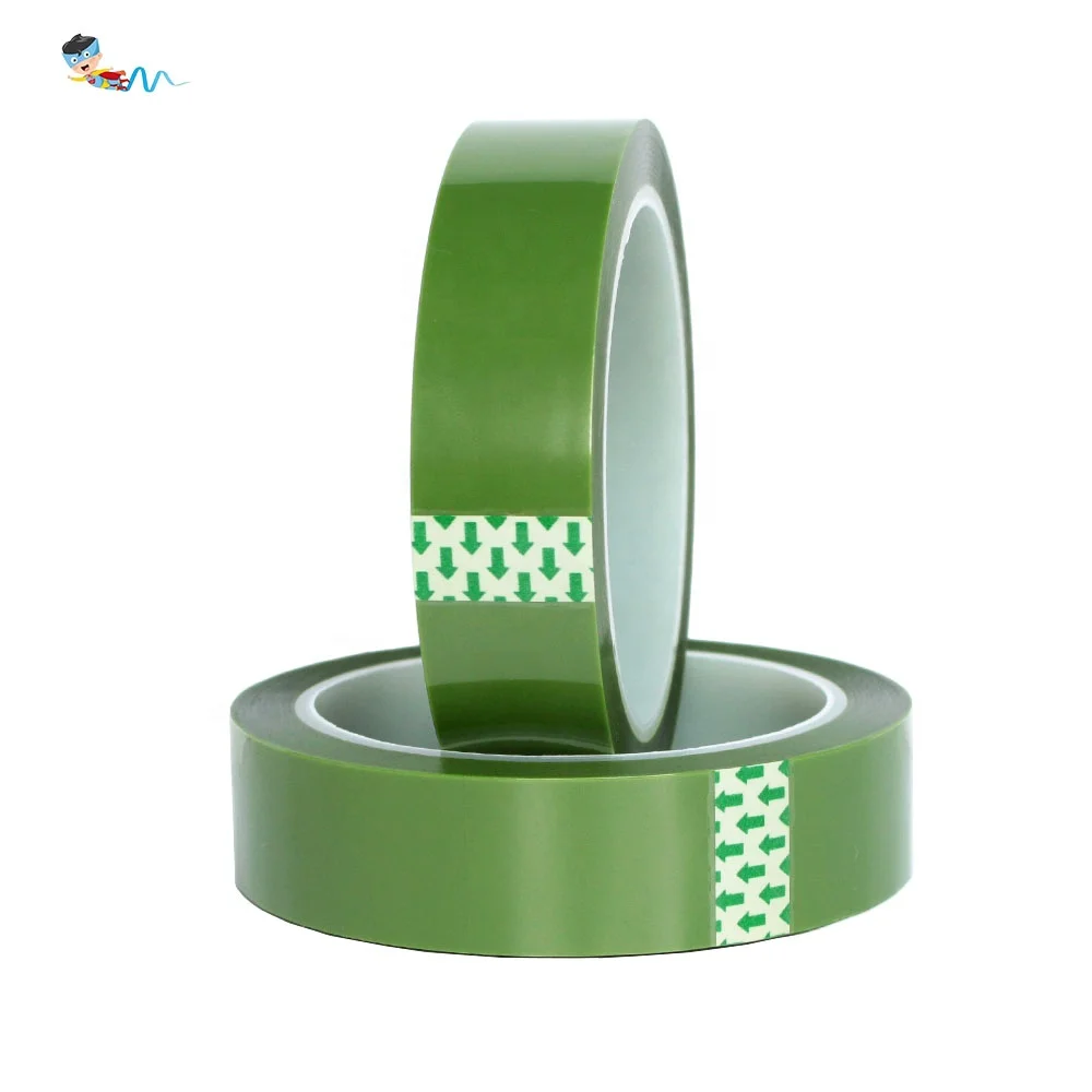 1- Deep Dark Green Kaptons PET Polyester Film with Silicone Glue Self Adhesive Epoxy Resin Powder Coating Anodizing Masking Tape