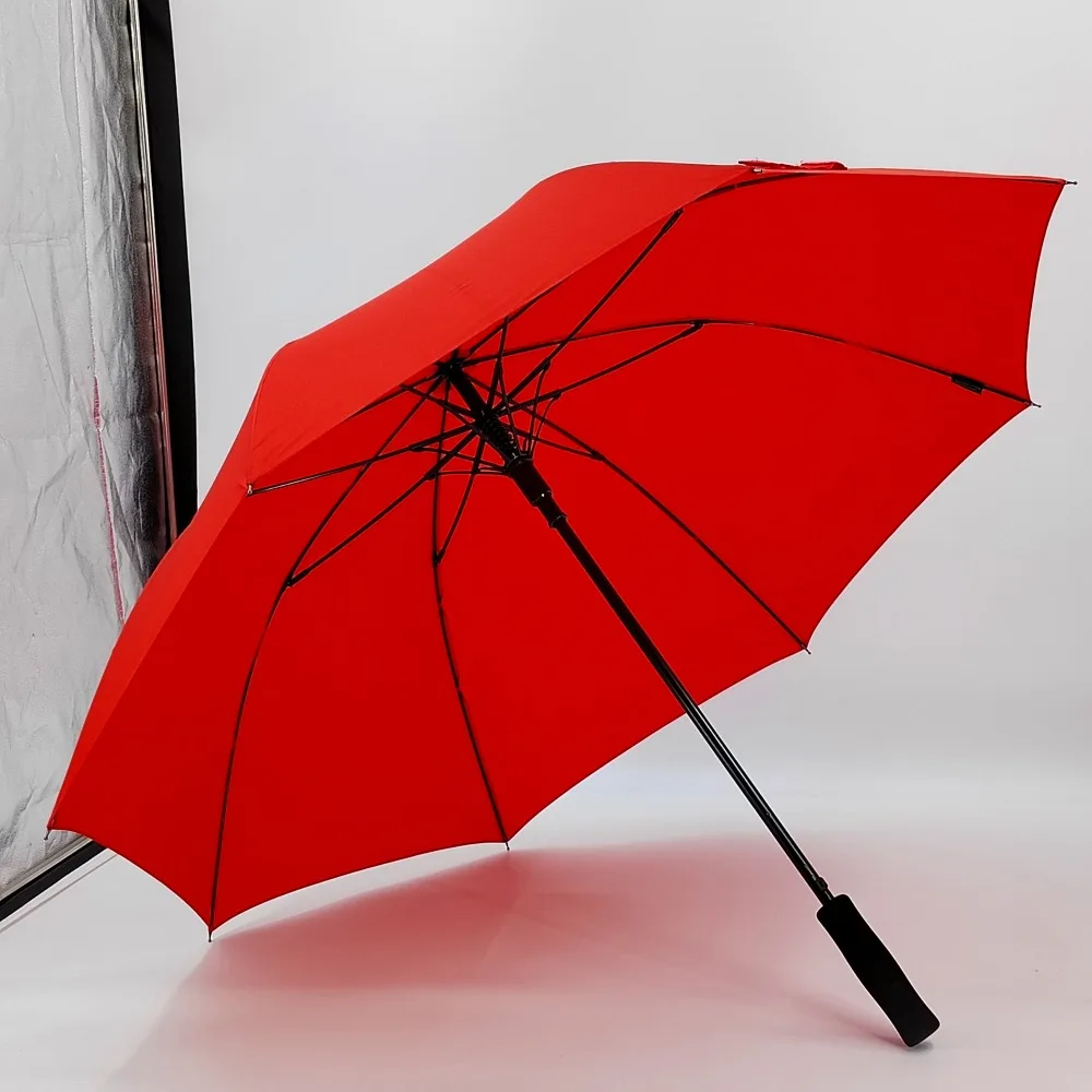 PFC Free Promotional Golf Umbrella RPET Fabric Eco friendly with Large Size Full Fiberglass EVA Foam Handle Umbrellas