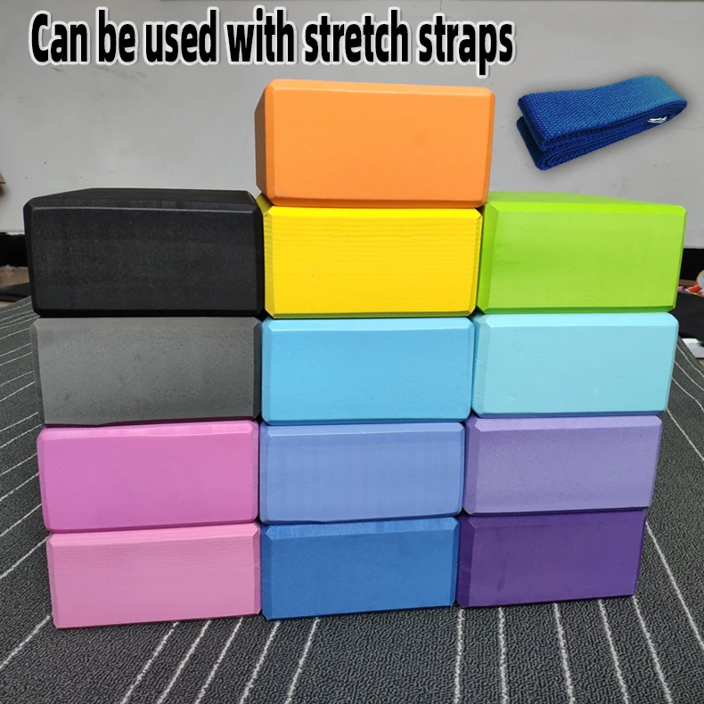 Fitness High Quality Custom Durable Eva foam yoga block  pink and blue yoga blocks