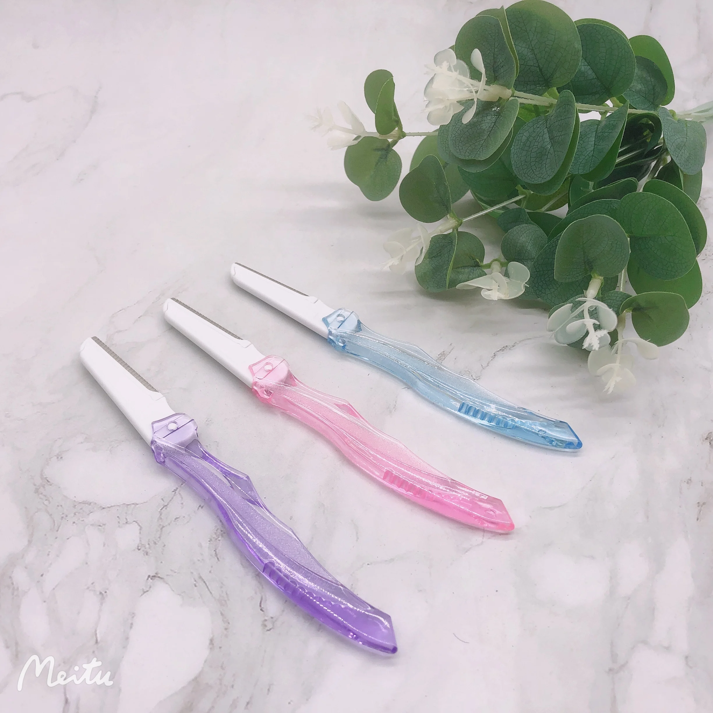 Multi-Purpose Stainless Steel Blade Eyebrow Trimmer Eco-Friendly Hair Remover Makeup Tool Easy Shaving with Safety Net