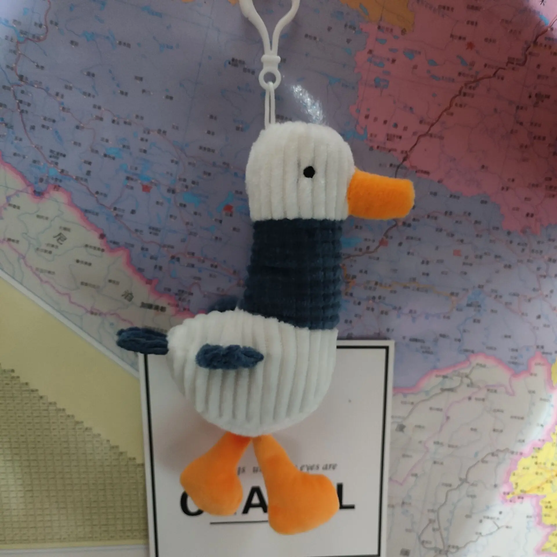 Cute Cartoon Animal Key Chain Stuffed Toy Duck Key Pendant  Bag Charm With Hook Pendant Key Chain Accessories