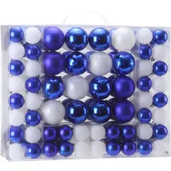 Personalized Christmas Tree Decoration Hanging Bauble Set 87ct Assorted Shatterproof Plastic Rose Gold Christmas Ball Ornaments