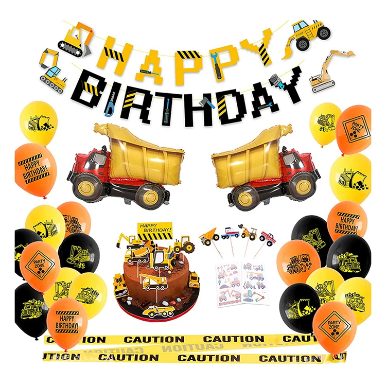 Nicro Boy Dump Truck Construction Theme Kid Birthday Party Decoration Supplies