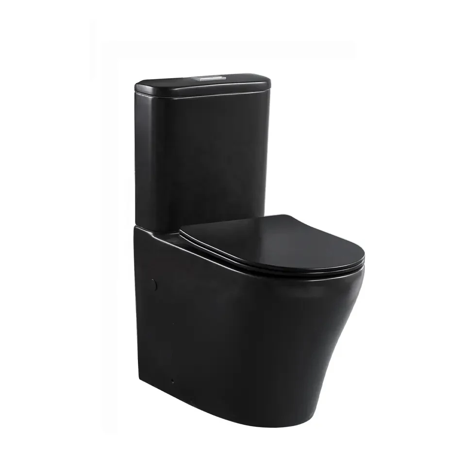 Tornado Matte Black Cyclone Flushing Two Piece Toilet Suites Comfort Height Sanitary Ware Watermark Toilet