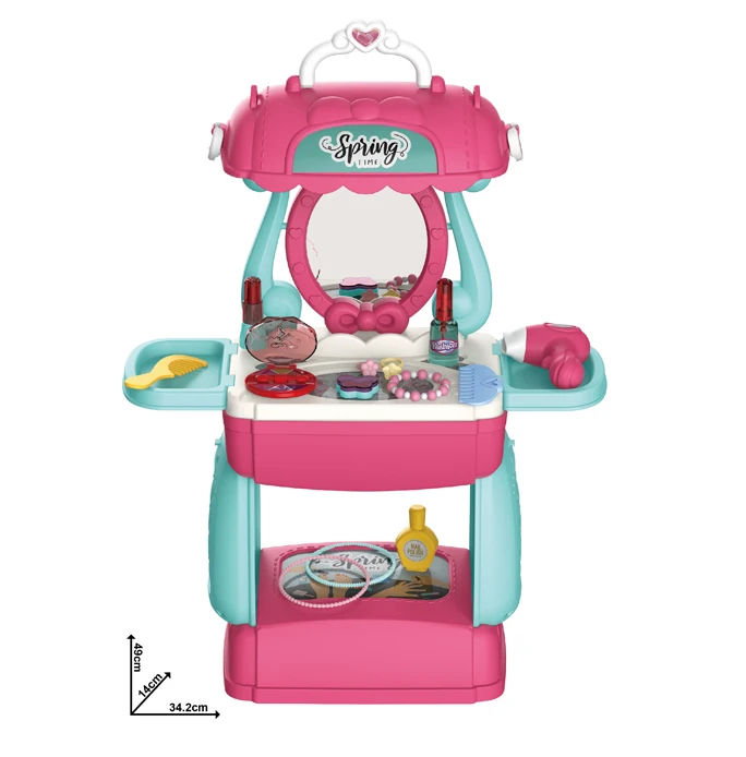 Safe beauty girl bag pretend play kit cosmetic set makeup Toy Dresser Toys Set for kids