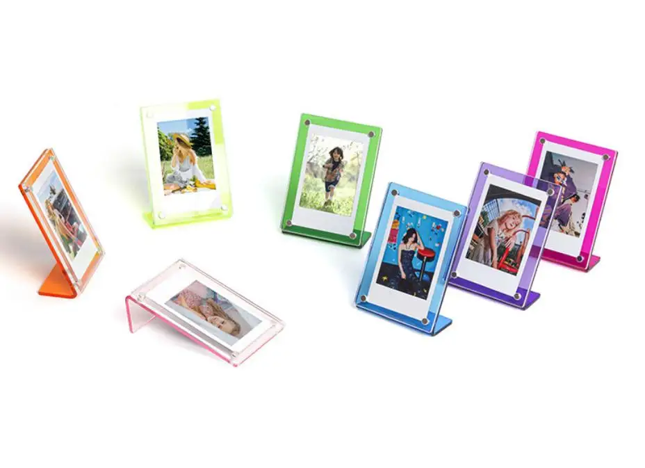 Europe market Home decor crystal 3 inch Photocard Instax mini Acrylic Frame Magnetic floating Photo Frame