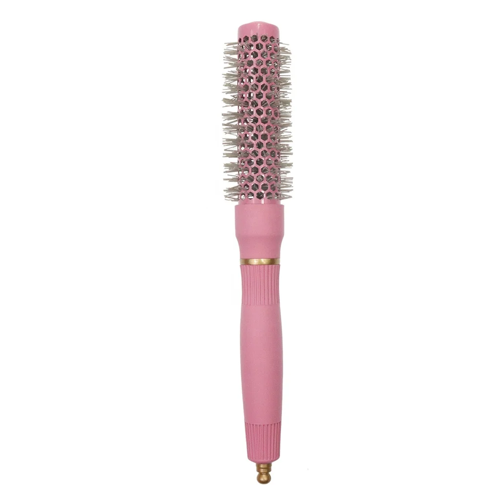 Salon High Temperature Resistance Ceramic Aluminum Round Roll Comb Bristle Fluffy Curling Styling Curly Hair Comb