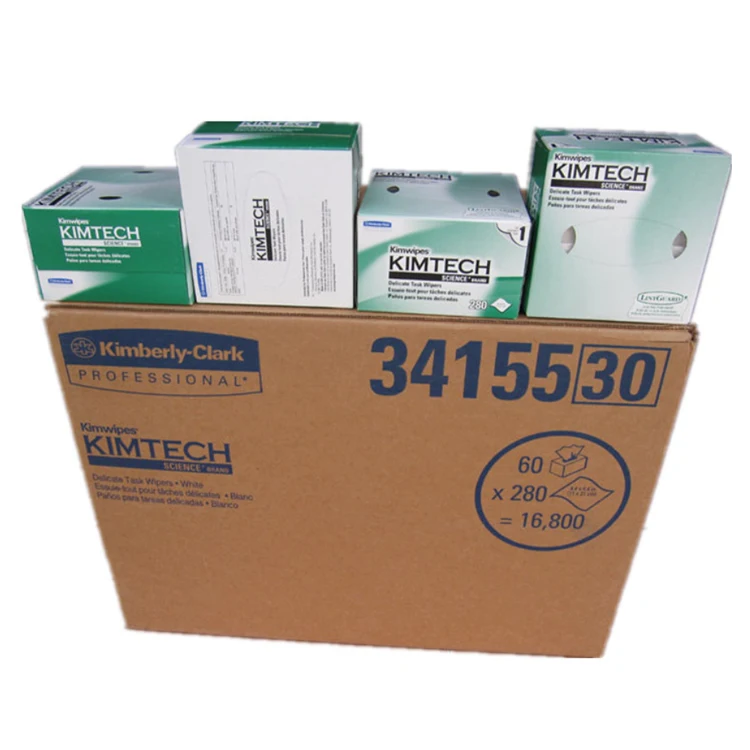 280pcs per Box Dust Free Optic Fiber Cleaning Paper Kimtech 34155 Kimwipes For Fiber Optic Cleaning