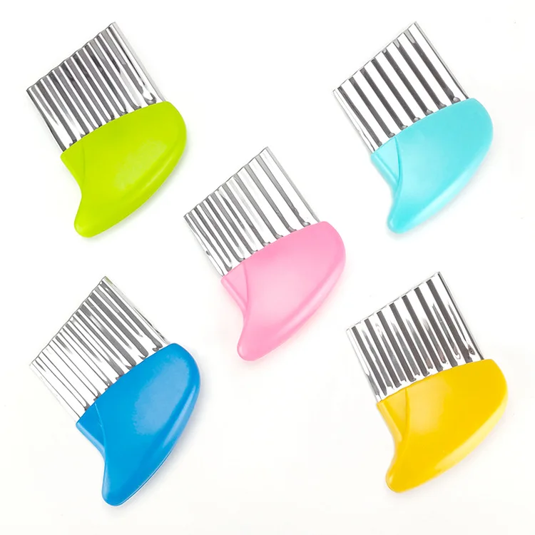 Potato Cutter Wavy Chopper Knife Upgraded Stainless Steel Crinkle Knife French Fry Chip Cutter For Fruit Vegetable Kitchen Tools