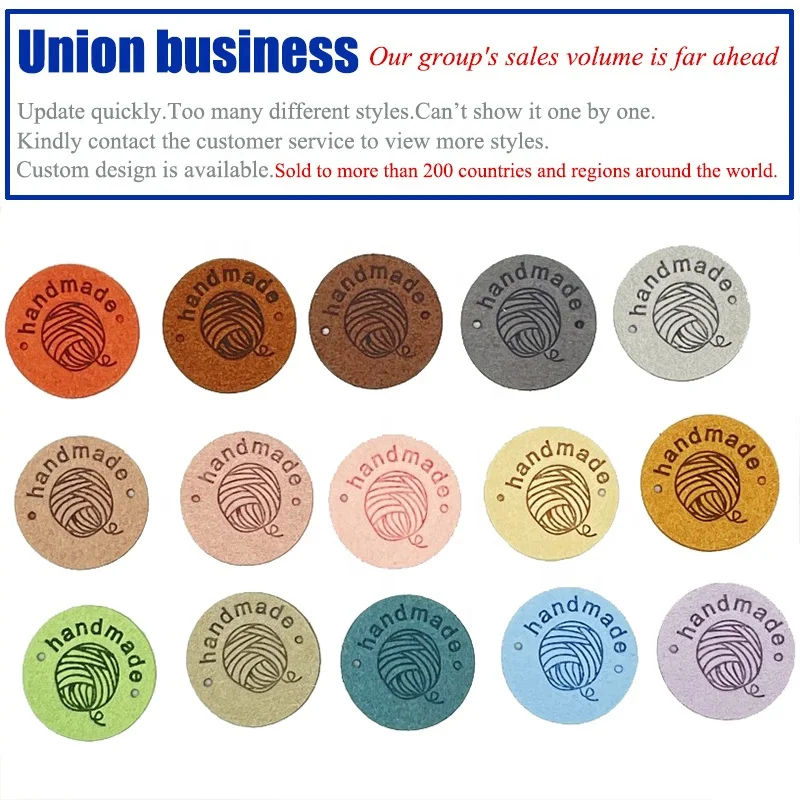 Handmade Tags for Clothes Clothing Tags Labels Colorful Labels Handmade Round Suede Leather Labels Hats Handmade Bags Tags