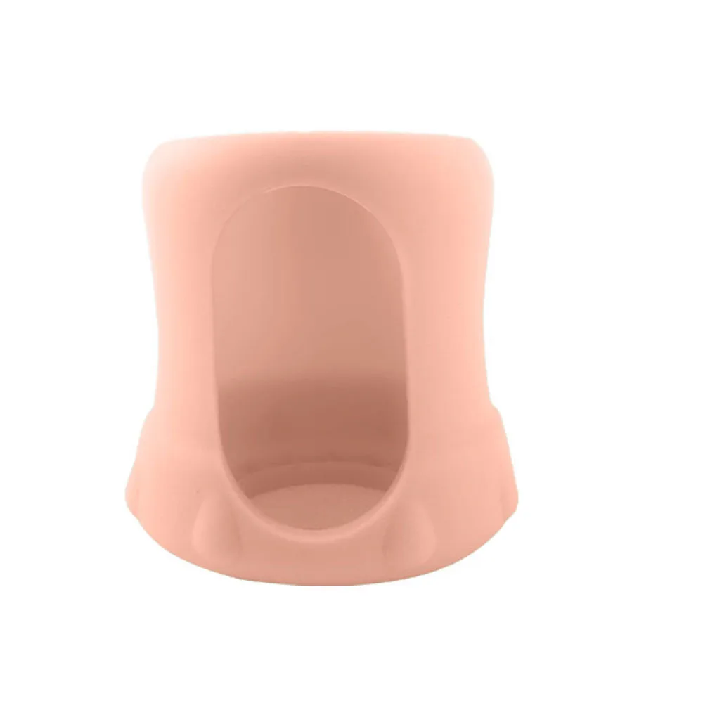 Solid color non-slip insulation silicone baby bottle cover hollow type