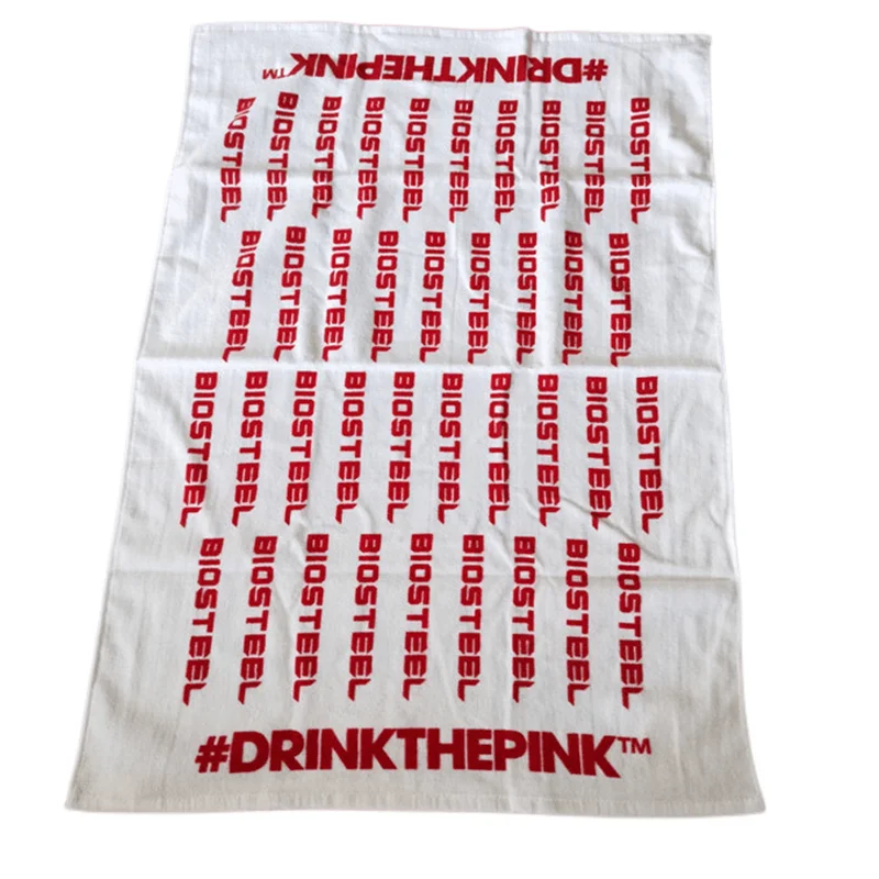 Cotton custom gym towels double side printed basketball club slogan advertising rally sports towel