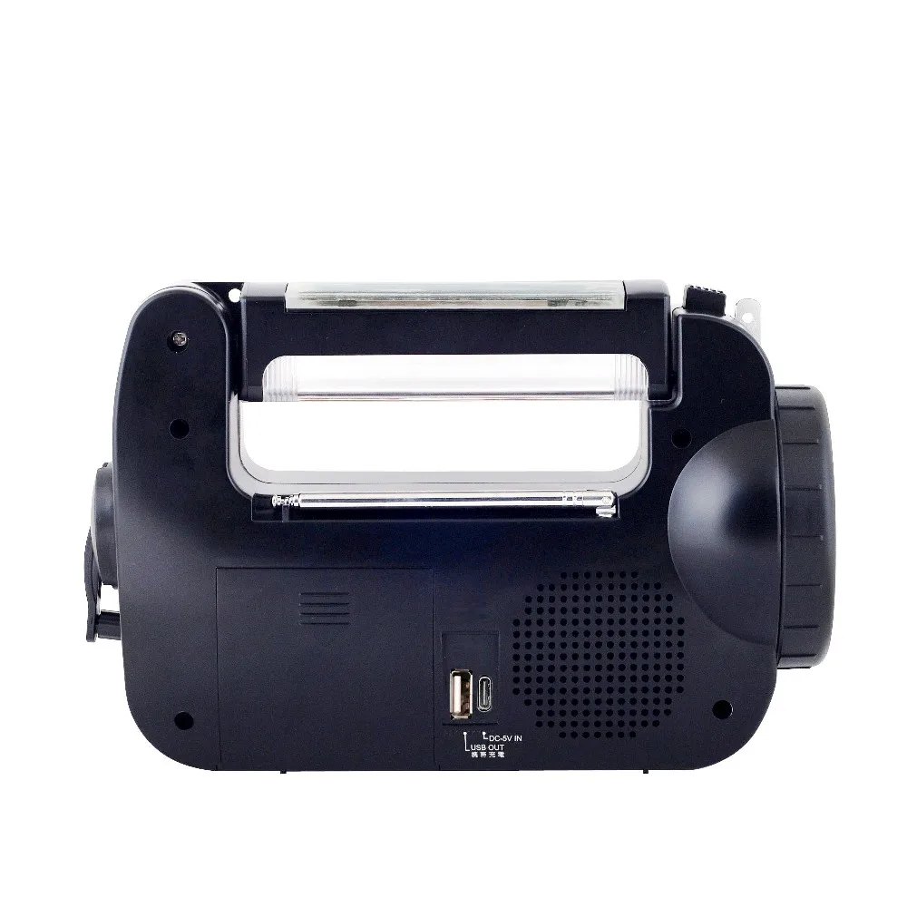 Solar powered Dynamo Radio LED reading Lamp with mobile phone charger emergency radio light with siren and blinking with charger