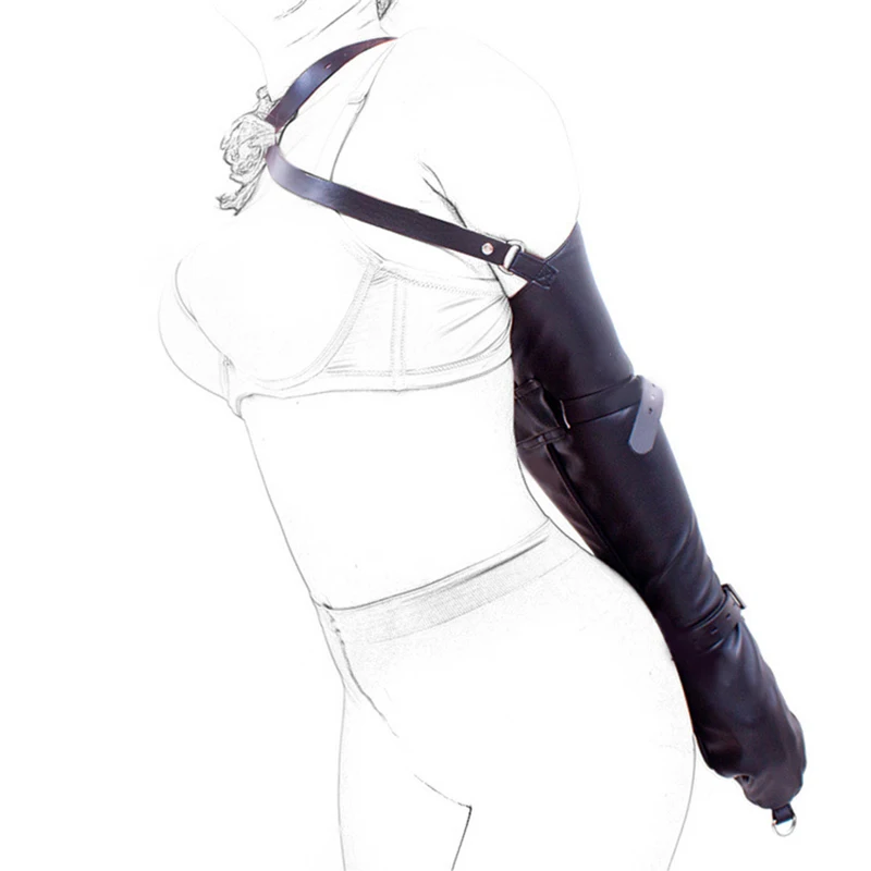 SM Black European style lace up tight single fun tight hand binding bag confines leather binding