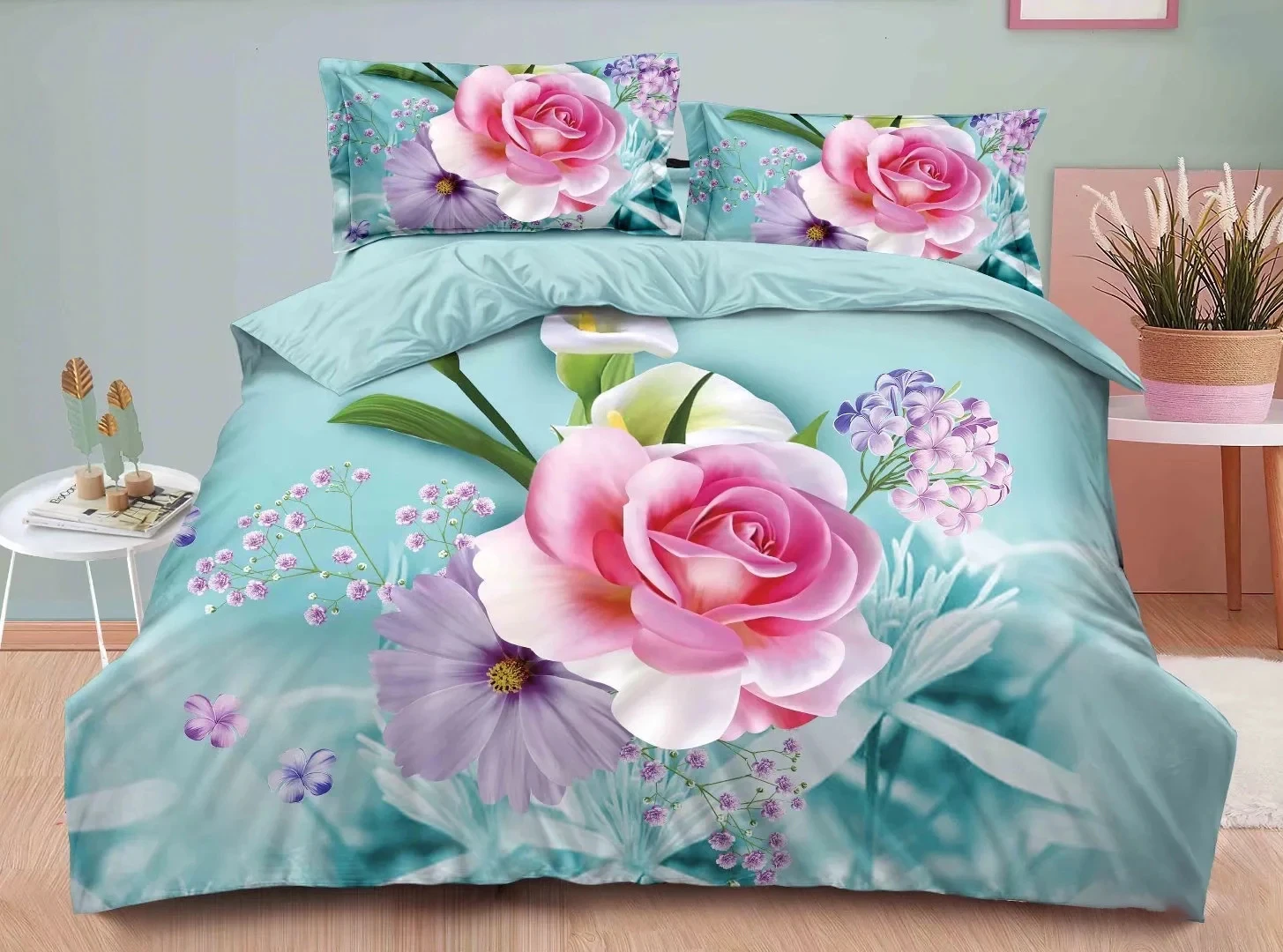 3d flower design bed sheet sabanas bed sheets duvet cover sets  comforter sets king size luxury bedding set
