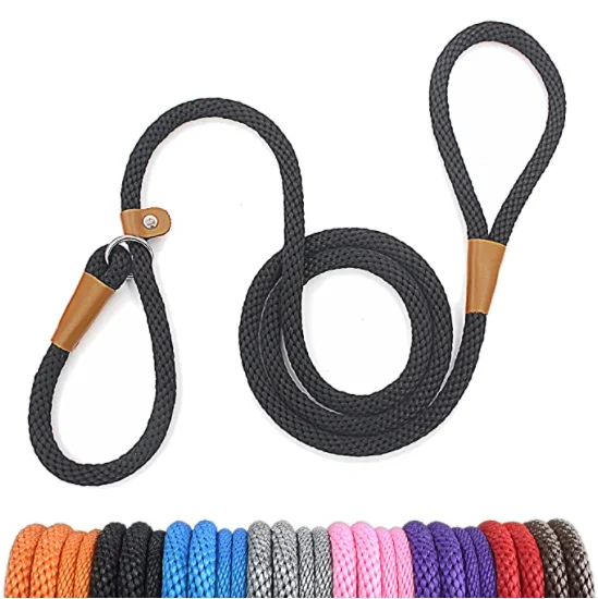 Dog Leash Slip Rope Waterproof Nylon Dog Leash No Pull Training Lead Leashes for Medium Large And Small Dogs