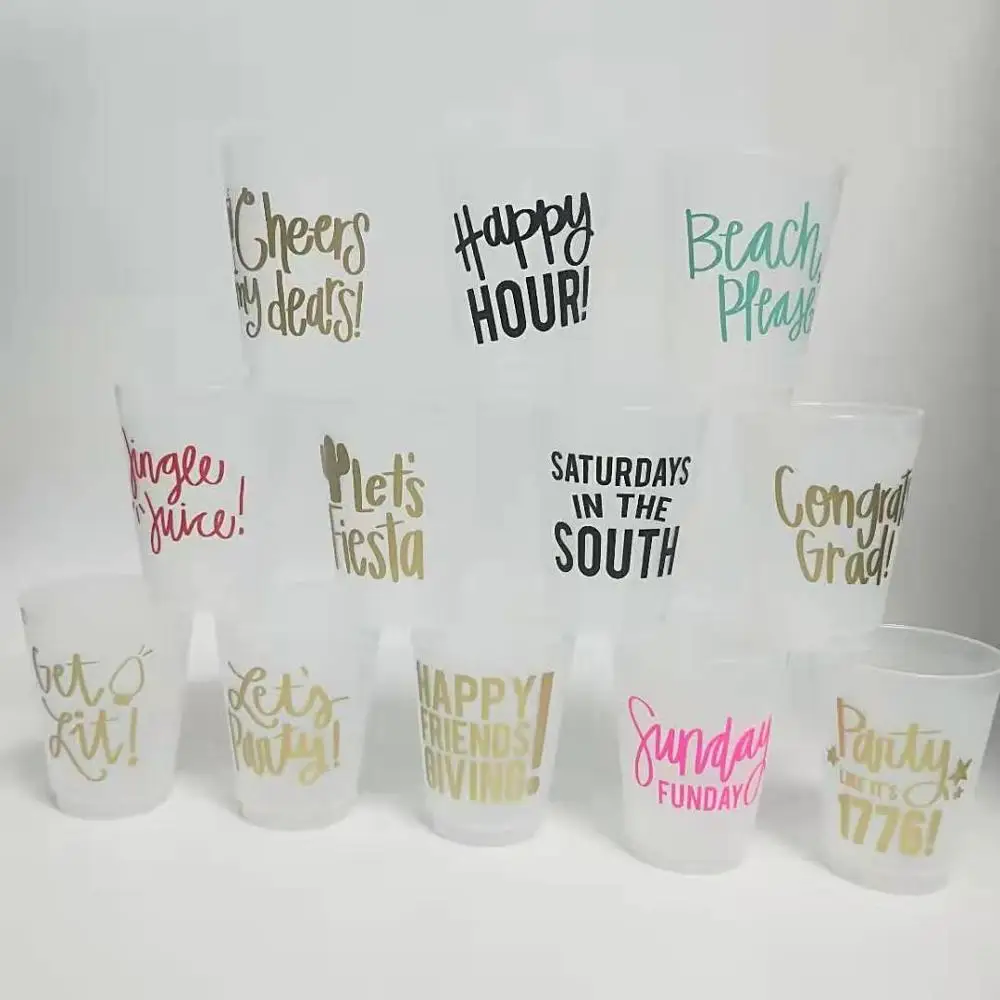 12oz 16oz 18oz Cheer to 30 Years PARTY Frost Flex Plastic Cups (10 cups)
