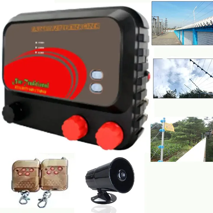 Tongher Security Electric Fence Solution 2 Joules 12KV High Voltage LCD Electric Fence Energizer with Remote For House Garden