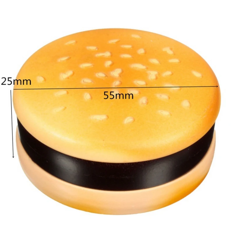 Creative Hamburger Shape 3 Layers Zinc Alloy Herb Grinder Smoking 55mm Tobacco Herb  Grinder Smoke Hookah Tobacco Crusher