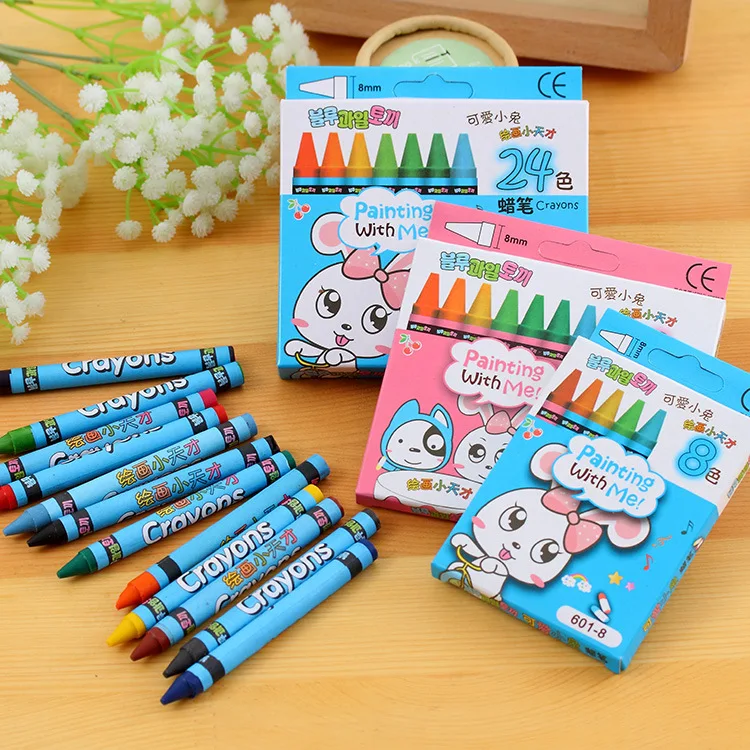 Kids and Student Vibrant Art Drawing Color Wax Crayon Customized Acid Loose Logo Packaging Pcs Package Accept Feature CIF Type