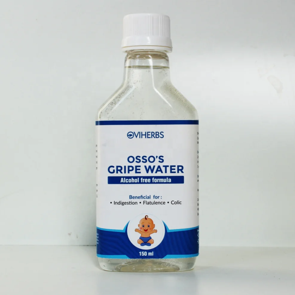 Herbal baby gas and colic reliever gripe water for indigestion colic flatulence with bicarbonate sodium dill seed anise oil