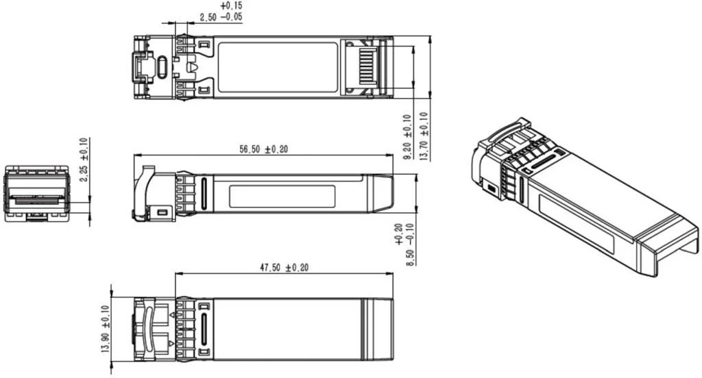 SFP-25GBX-D-10 25G LR BiDi 1270nm 1330nm 10 км SFP модуля Совместимость SFP-25GBX-U-10 оптические трансиверы