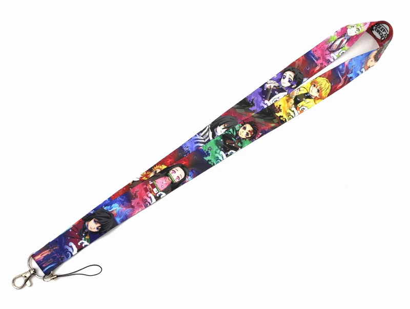 Demon Slayer Anime Comics Neck Lanyard Keychain Polyester Strap Lanyards for Cellphone Camera ID Card Holder