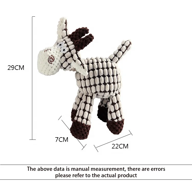 pet teething bite resistant corduroy plush toy dog plush toys interactive dog plushsqueaky dog toys