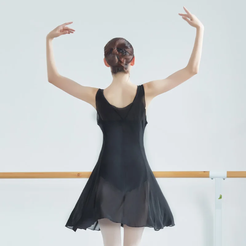 Ballet long gauze skirt dance practice dress female dance practice performance Siamese vest skirt adult