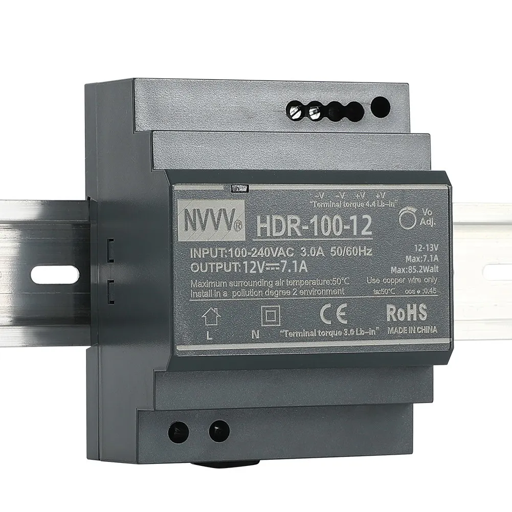NVVV HDR-100-12 AC to DC 30W SMPS DIN Rail 12v 8.4A Industrial power supply Industrial switching power supply