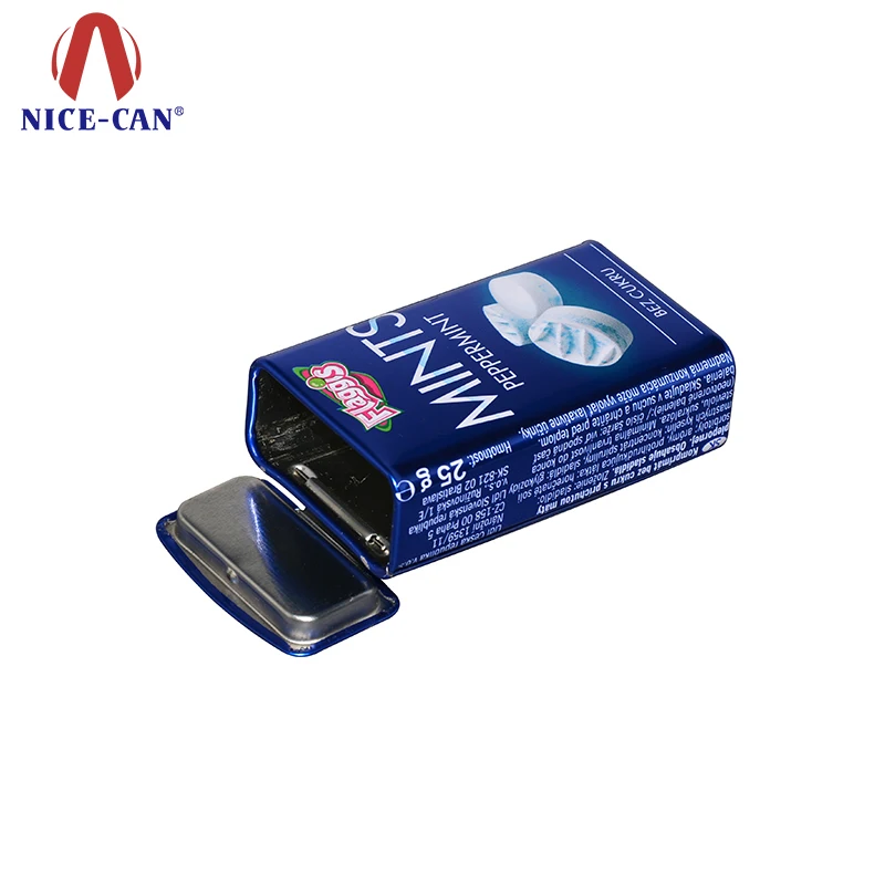 Nice-can Factory Custom Tin Packaging For Candy Food Grade Altoids Chewing Gum Tin Rectangle Hinged Lid Metal Mint Tin Box
