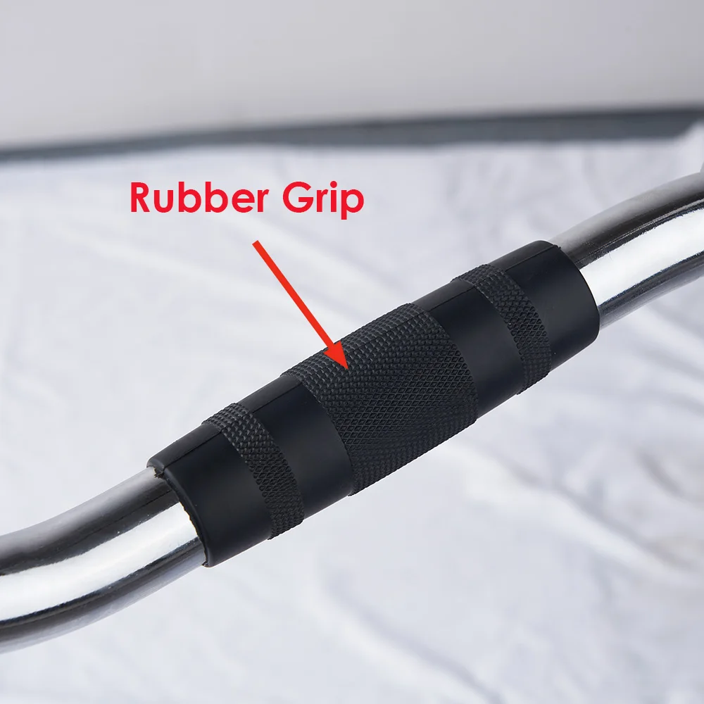 Steel Revolving Curl Bar Lat Bar with Full Rotation and Rubber Handle Cable Machine Attachment Curl Pulldown Bar for Gym Use