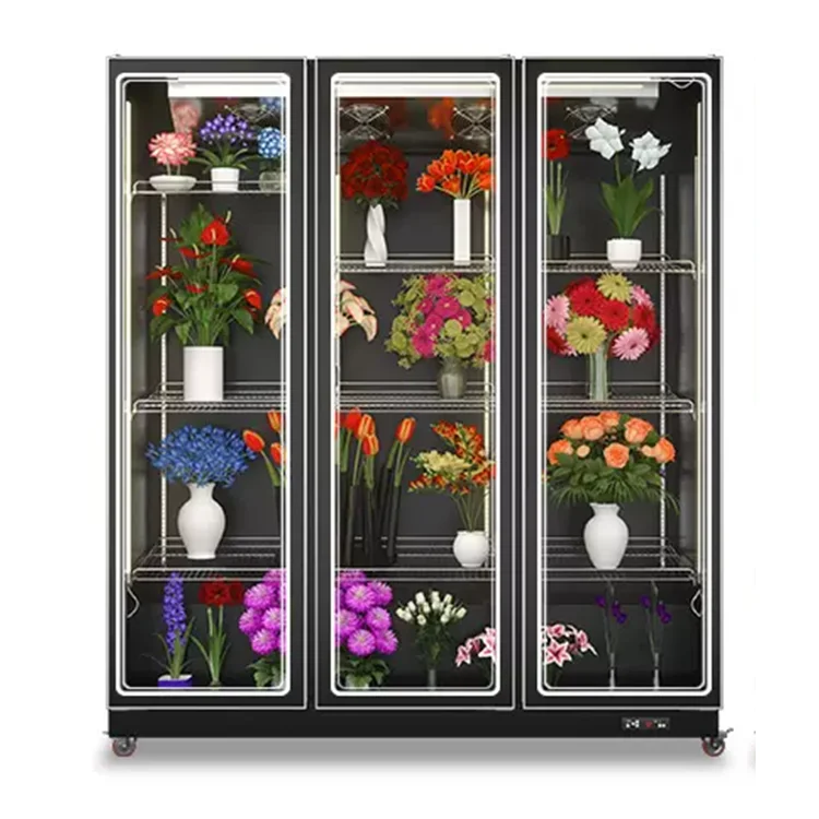 Flower Display Fridge Fresh Flower Display Cooler Glass Door Refrigerators for Flower Shop