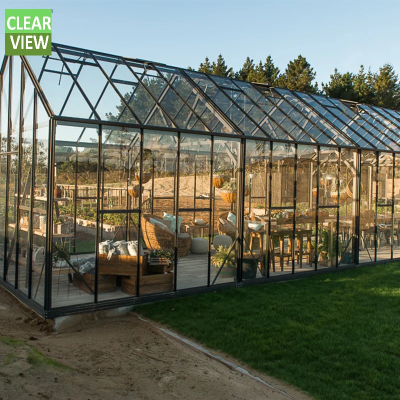 CLEARVIEW Factory Garden Summer Design Australia Glass House Triangle Glass Roof