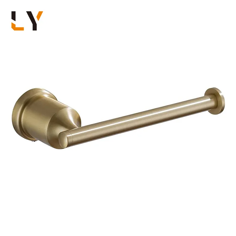 New Design Wall Mounted Towel Holder Brushed Gold Black Plated Stainless Steel Toilet Tissue Paper Roll Holder