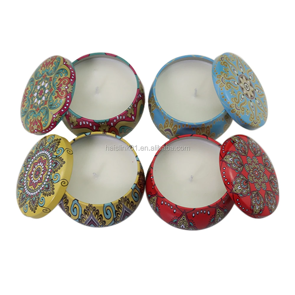 Роскошный цветочный ароматизированный соевый воск, дорожный подарочный набор, декоративный ароматизатор, жестяная Свеча в коробке