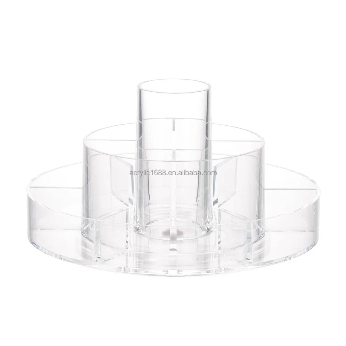 Custom High Quality Acrylic Office Supplies Rotating Round Desktop Organizer