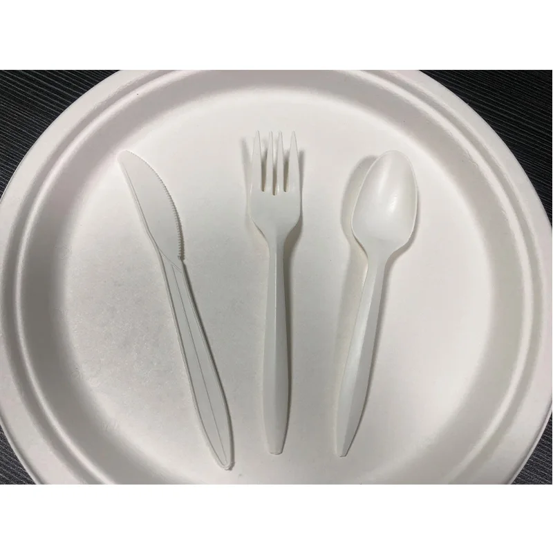 compostable biodegradable pla tableware tableware customized cornstarch pla knife fork spoon disposable compostable tablewar
